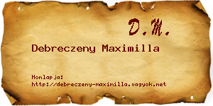 Debreczeny Maximilla névjegykártya